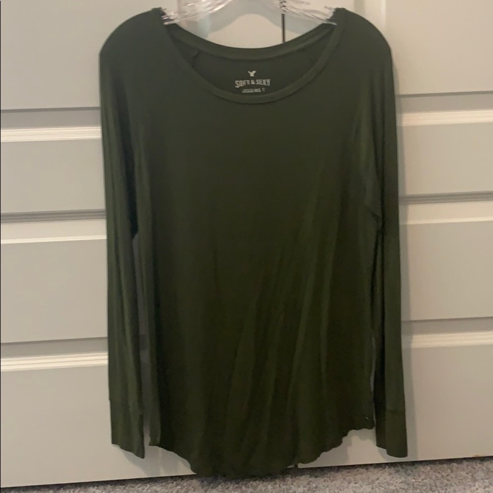 Army Green Soft & Sexy Long Sleeve Jegging T